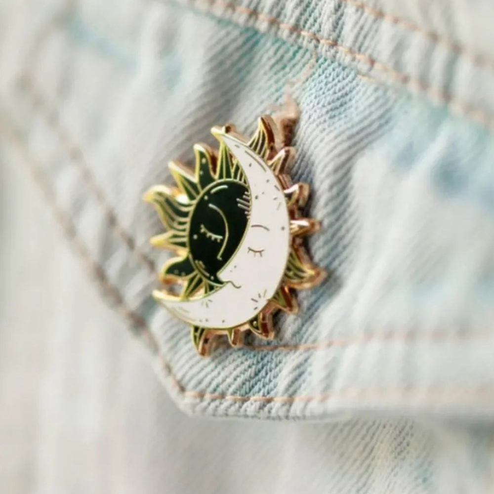 Moon & Sun Enamel Pin - Picture 2 of 3